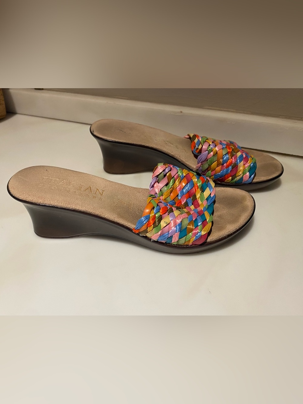 ITALIAN SHOEMAKERS Woven Slides Size 6.5